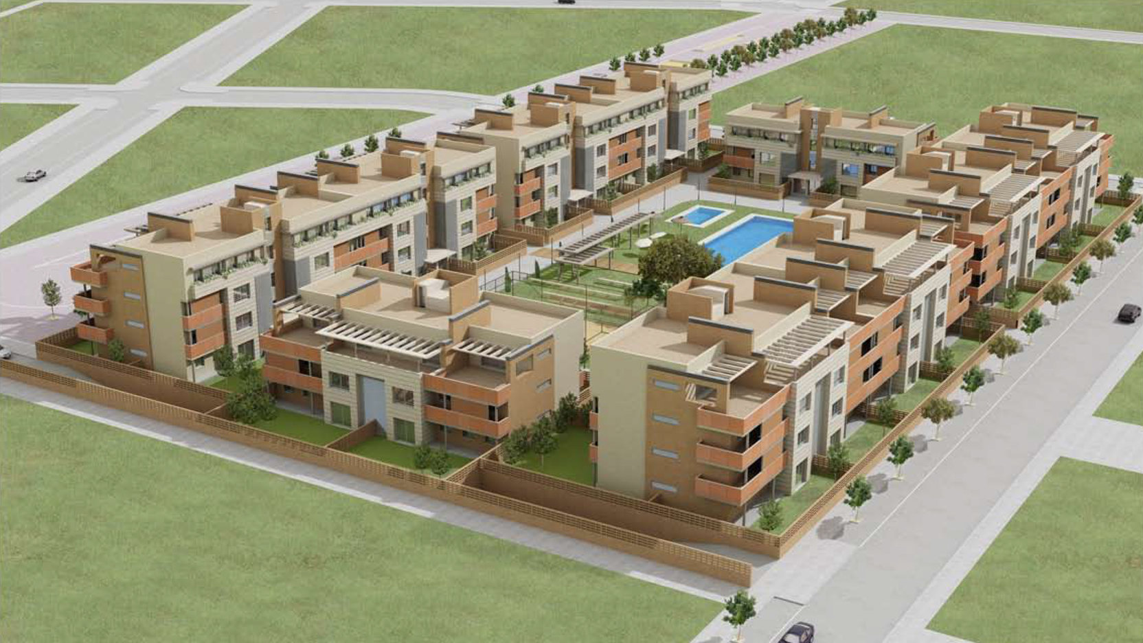 Visualización de un conjunto residencial