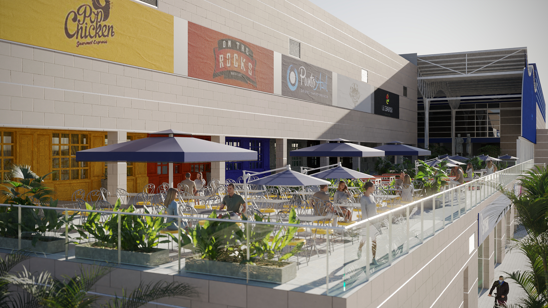 Visualización de terraza comercial